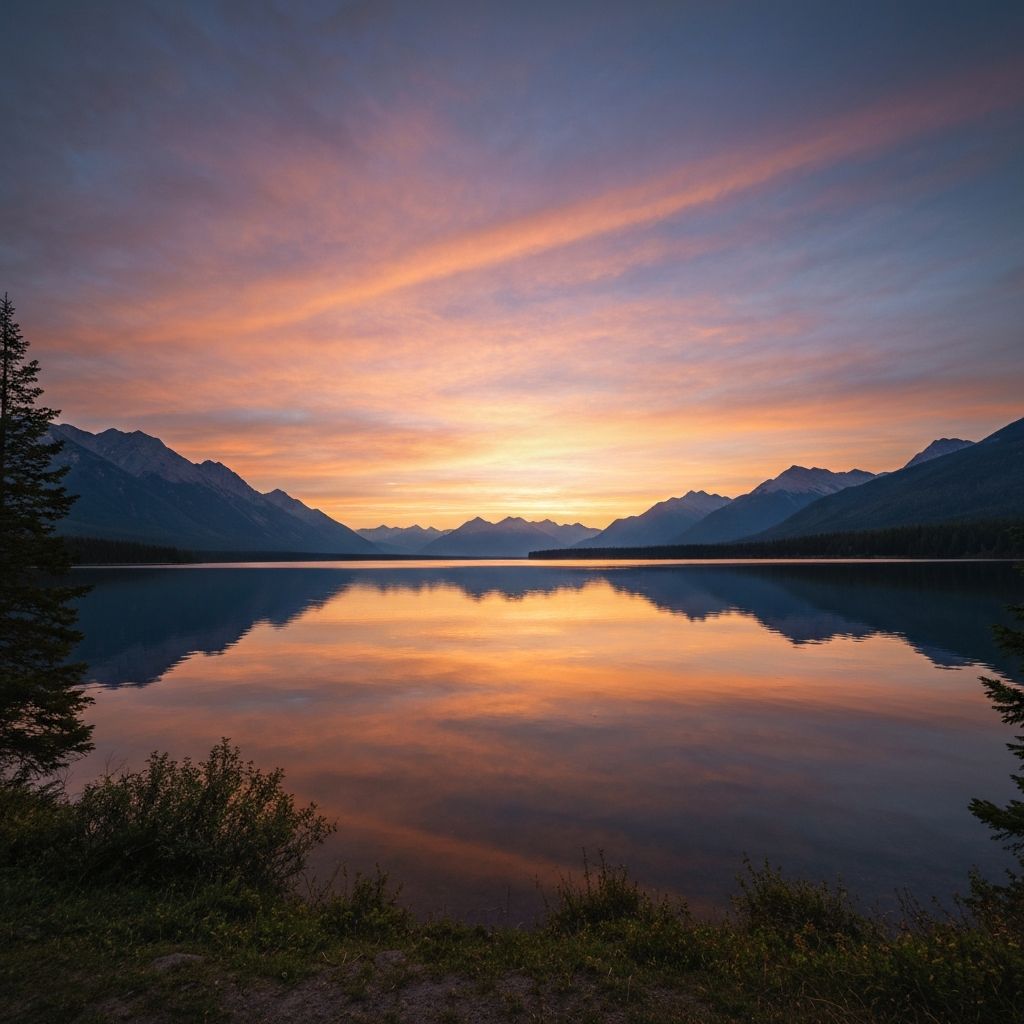 Serene landscape promoting calm